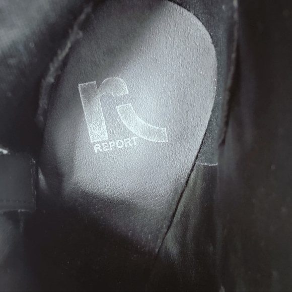 Report Women's Magnesium Black Faux Leather Side Zip Ankle Boots Booties, Sz 5.5 - Picture 4 of 11